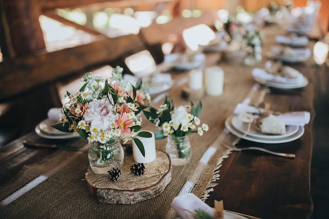 nachhaltig heiraten: Deko für den Tisch selber machen