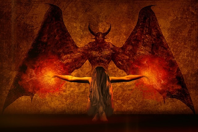 Vermählung Hexe und Teufel in der Walpurgisnacht