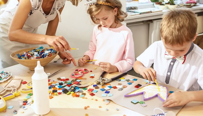 Kindergeburtstag im Winter - gemeinsames Basteln